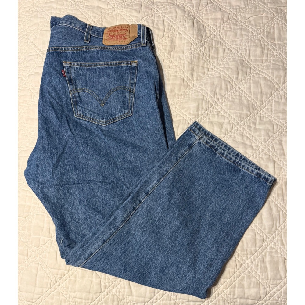 Levi's 501 Original Fit Jeans Men 46x30 Blue Straight Leg Button Fly Denim xx